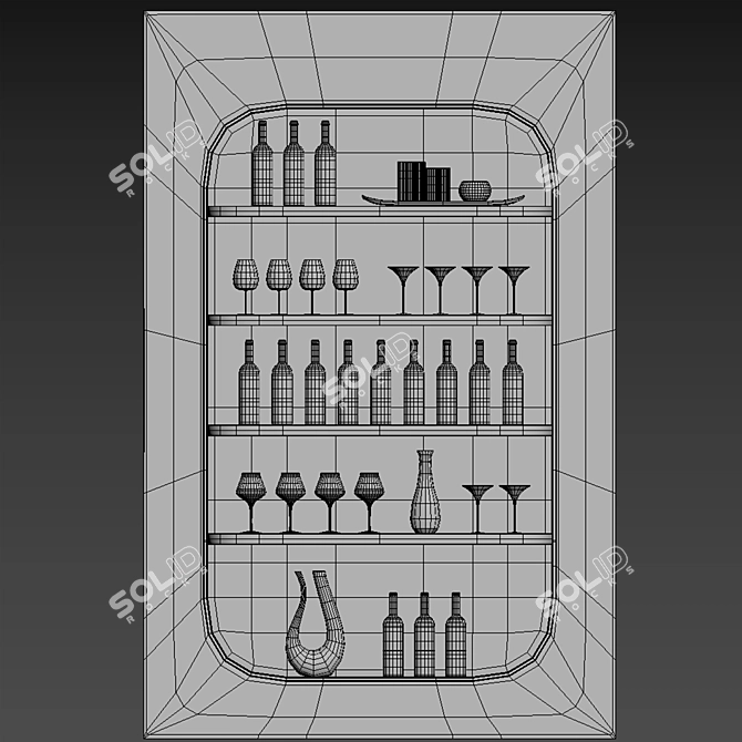 Modern Wine Rack Storage Solution 3D model image 5