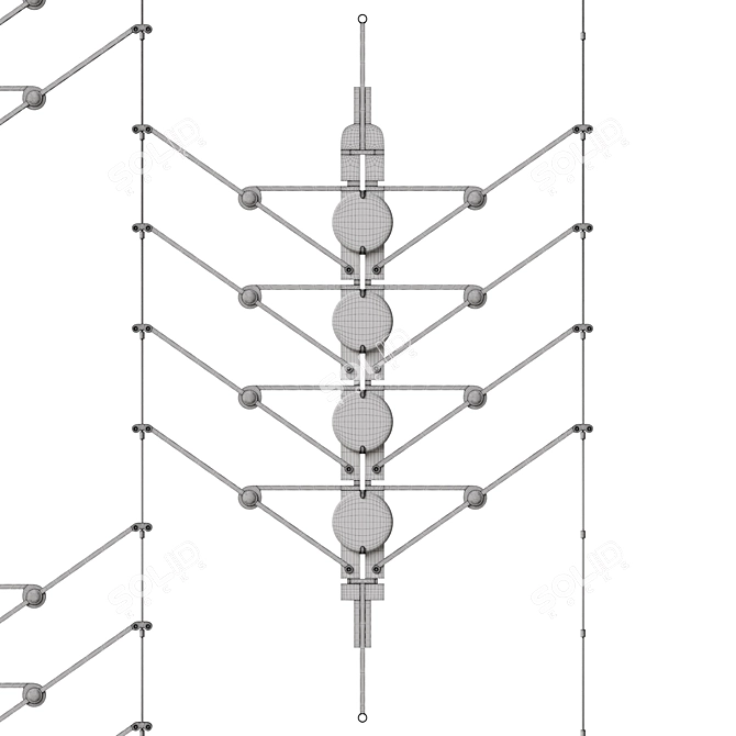 Modern Modular VVV 6-9 Shelf 3D model image 1