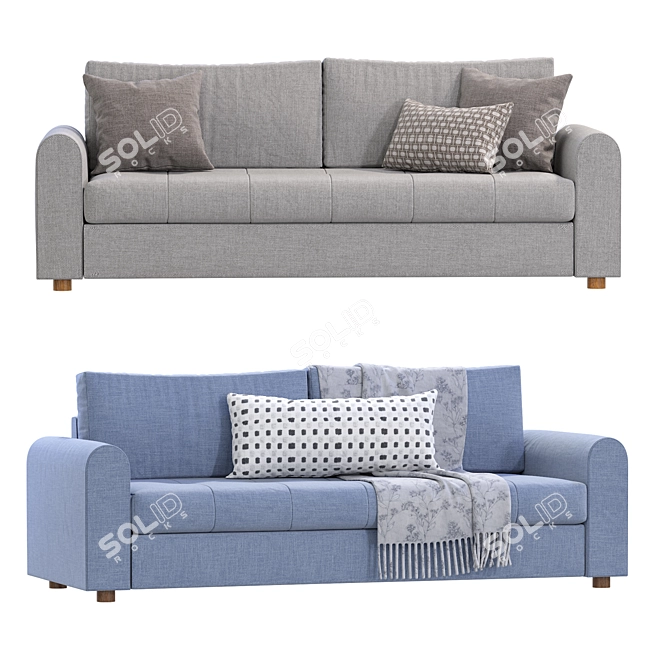 Modern Grey Sofa Bed Article 3D model image 1