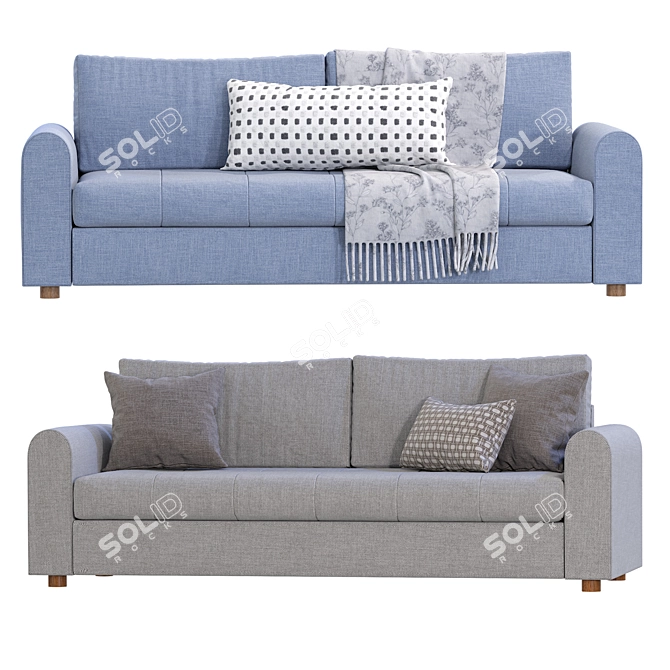 Modern Grey Sofa Bed Article 3D model image 4