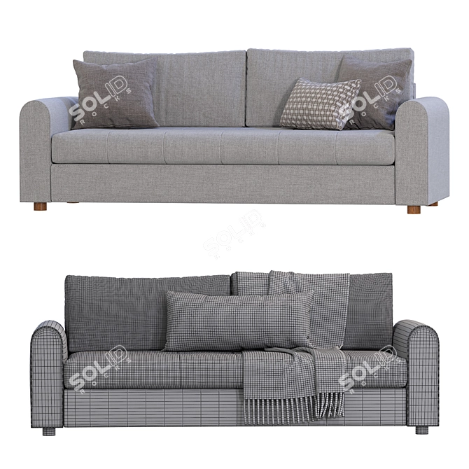 Modern Grey Sofa Bed Article 3D model image 5