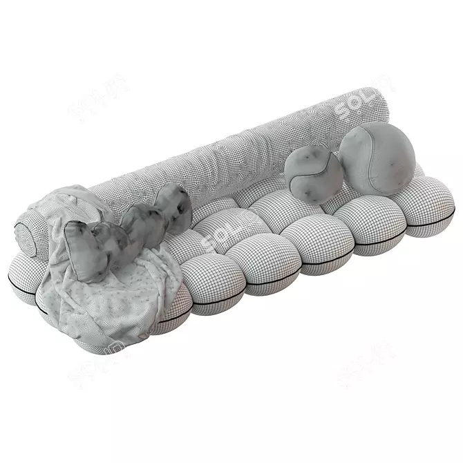 Modular Fabric Pillow Seat 3D model image 5