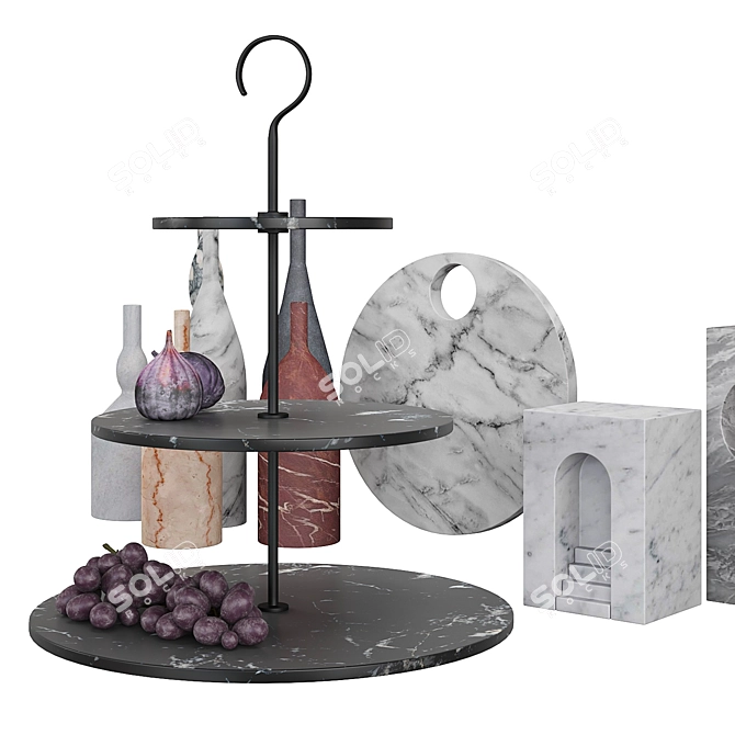 Elegant Morandi-inspired Decor Set 3D model image 5