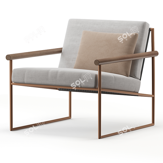 Contemporary Pipe Armchair Design 3D model image 4