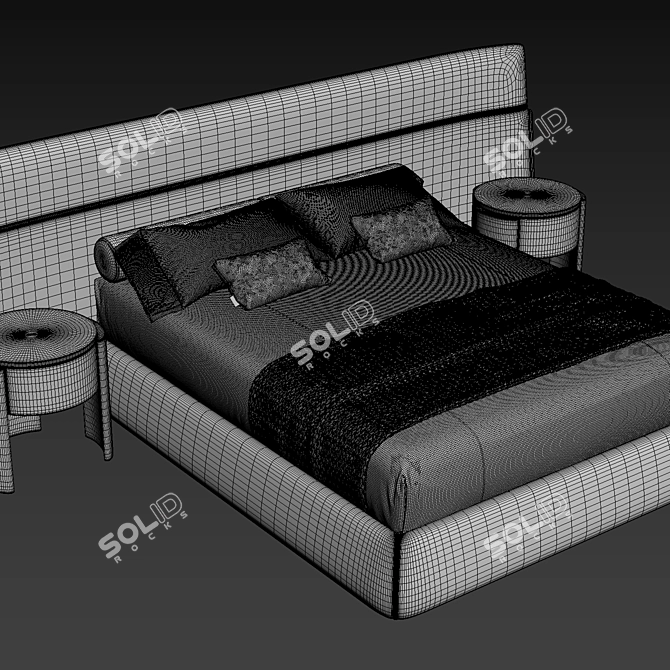 Luxury Bed by Luzaro 3D model image 5