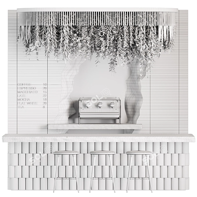 Reception Desk with Hanging Plants 3D model image 4