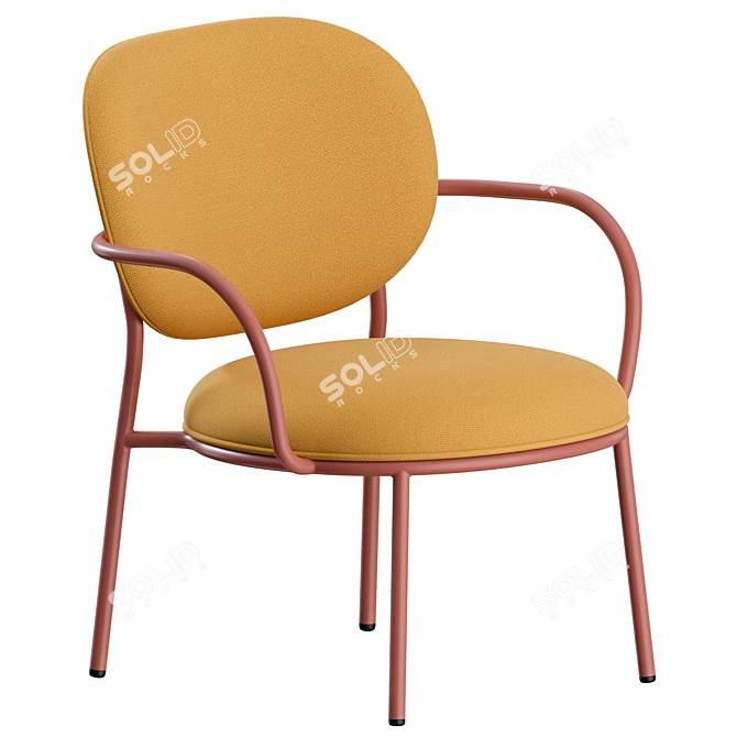 Sleek Modern Stiel Armchair Set 3D model image 1