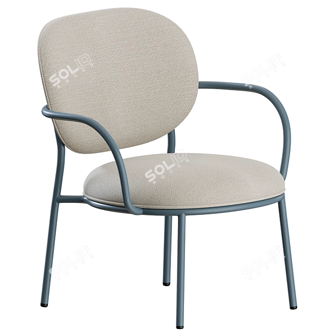 Sleek Modern Stiel Armchair Set 3D model image 2