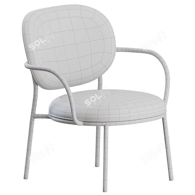 Sleek Modern Stiel Armchair Set 3D model image 4