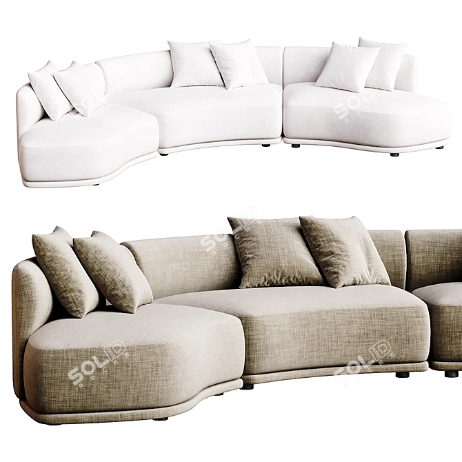 Modern Elegance: Olivia Sofa 2017 3D model image 3