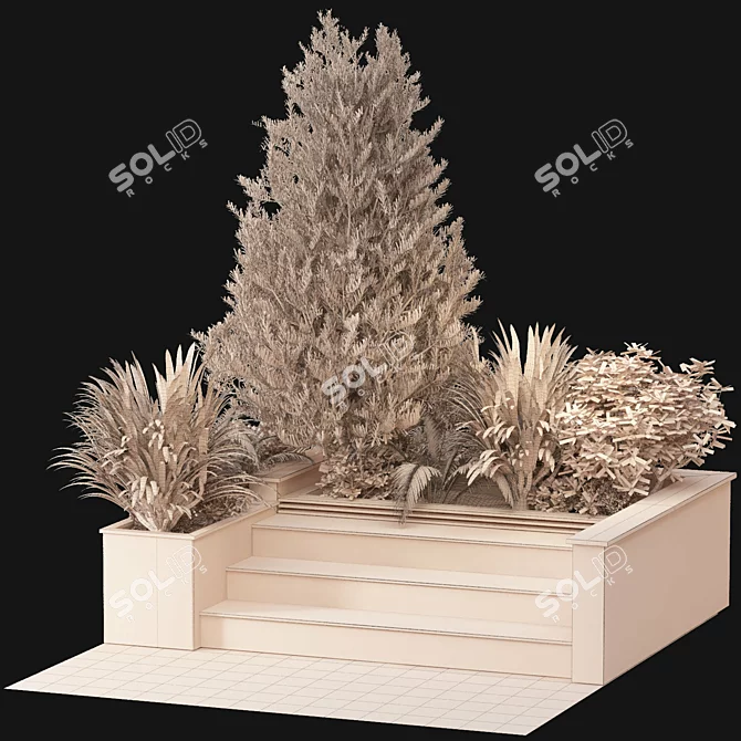 Chinese Outdoor Tree Plant 02 3D model image 2