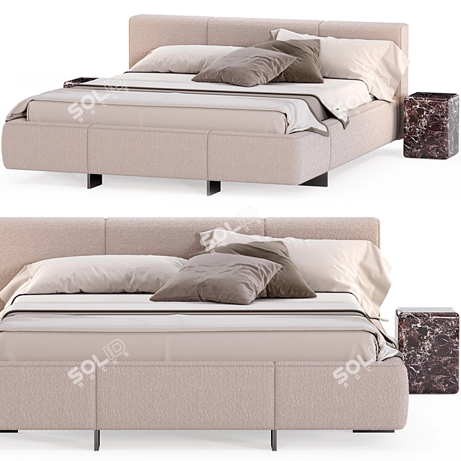 Minotti Yves-bed Series: Luxurious Kingsize Bed 3D model image 5