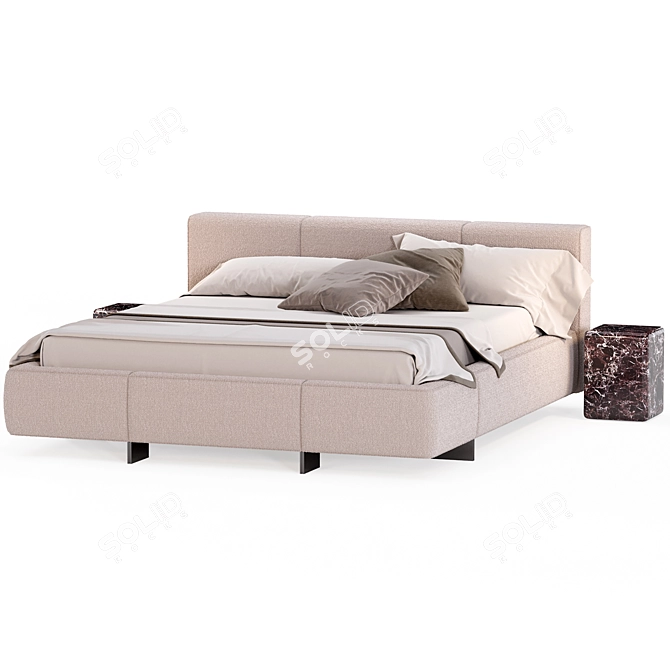 Minotti Yves-bed Series: Luxurious Kingsize Bed 3D model image 7