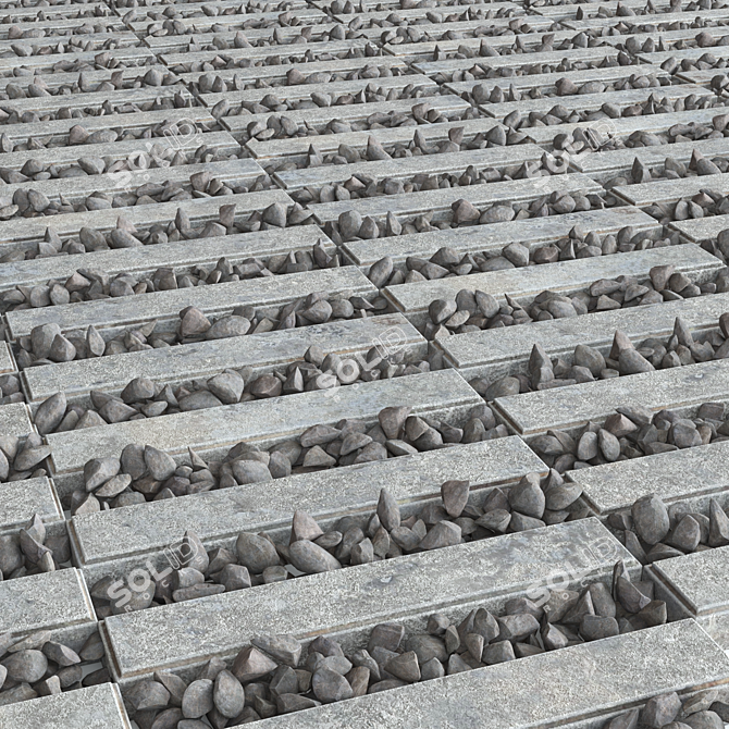 Polygon Stone Decor Set 3D model image 3