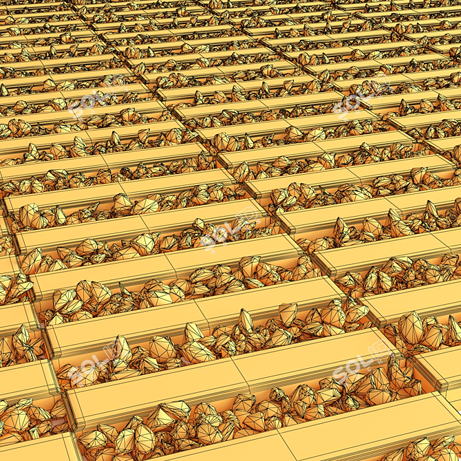 Polygon Stone Decor Set 3D model image 6