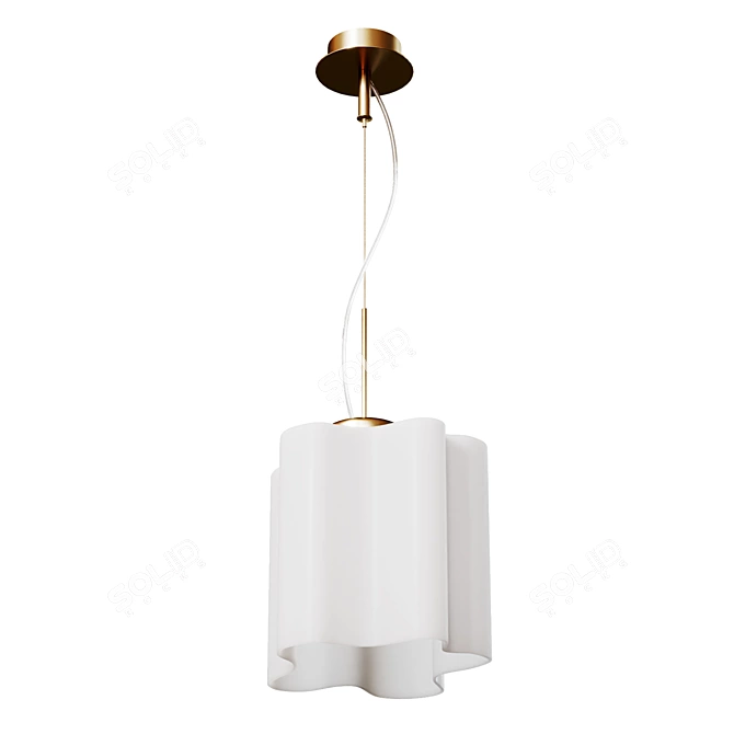 Modern Golden Glass Chandelier Nubi 3D model image 1