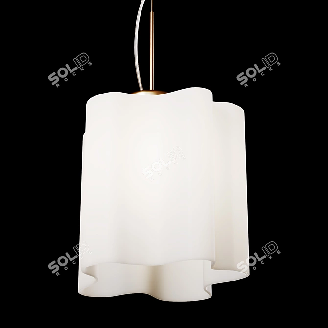 Modern Golden Glass Chandelier Nubi 3D model image 3