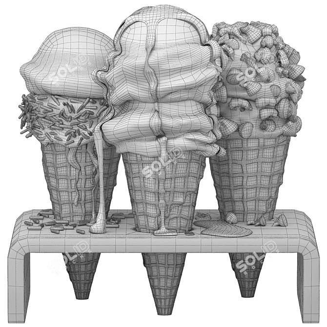 Sweet Corn Ice Cream Delight 3D model image 5