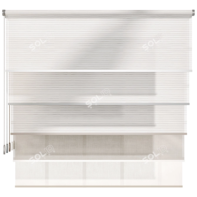 Roller Blinds Curtains 06, Рулонные шторы 3D model image 4