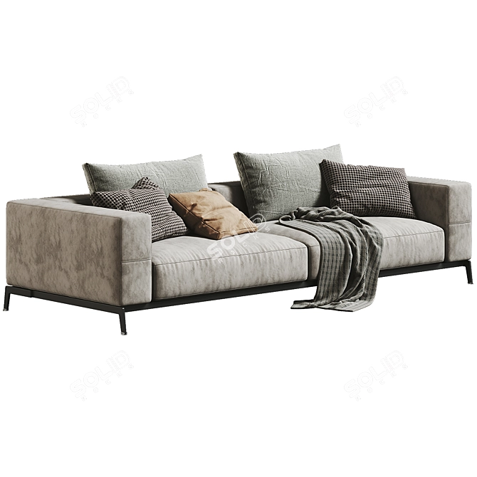 Modern Flexform 2-Seater Sofa Set 3D model image 2