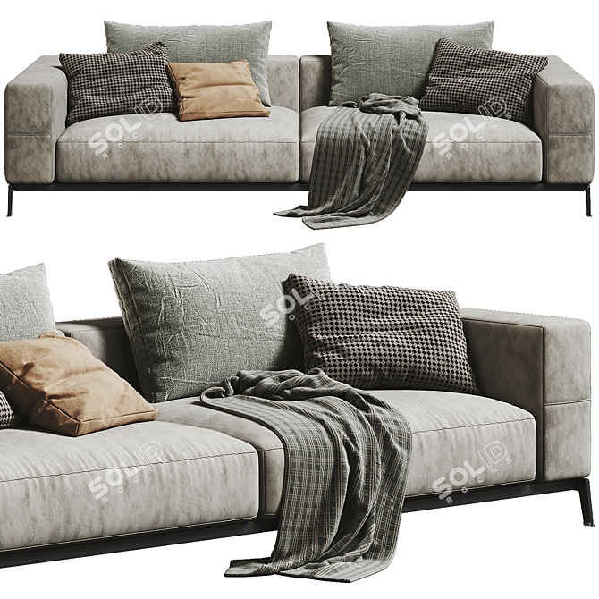 Modern Flexform 2-Seater Sofa Set 3D model image 3