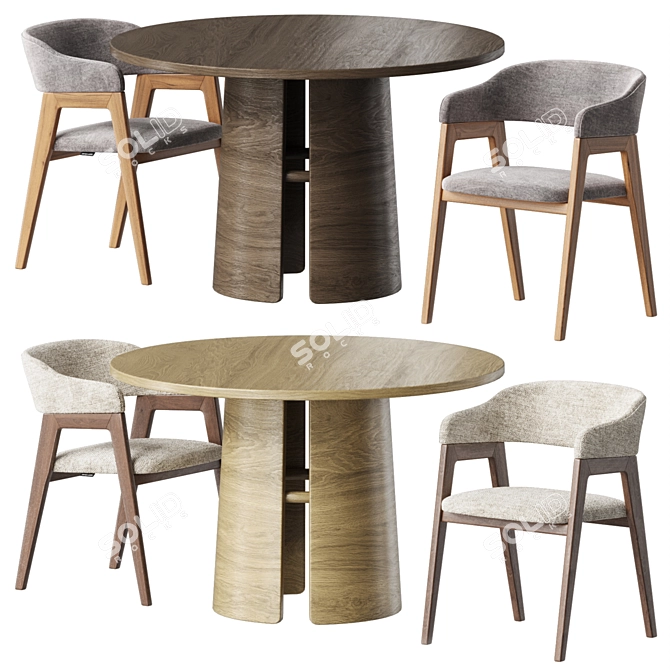 Customizable Chelsea Chair and Laura Table 3D model image 2