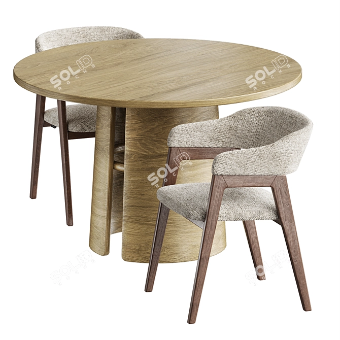 Customizable Chelsea Chair and Laura Table 3D model image 7