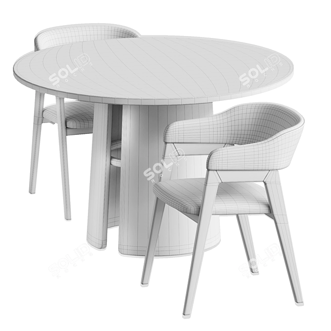 Customizable Chelsea Chair and Laura Table 3D model image 8