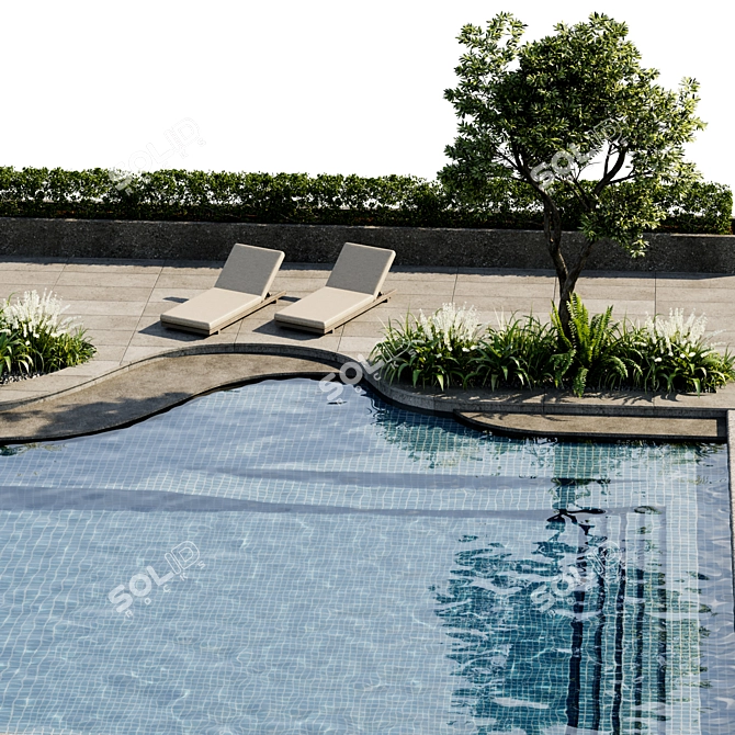 Backyard Pool Collection 3D Model 3D model image 3