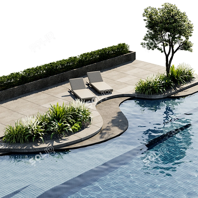 Backyard Pool Collection 3D Model 3D model image 4