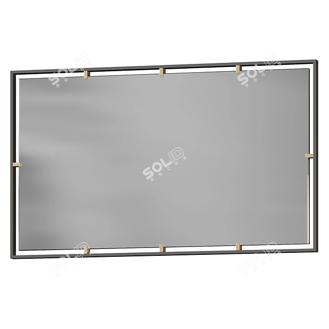 Vintage Bronze Wall Mirror 3D model image 2