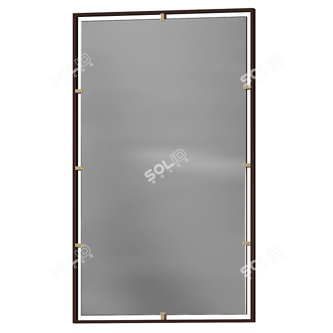 Vintage Bronze Wall Mirror 3D model image 3