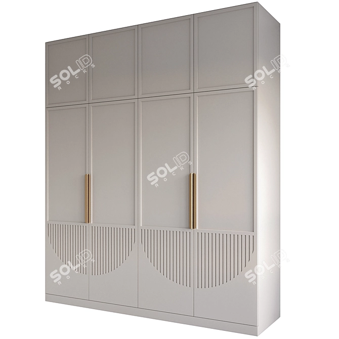 Modern Swing Door Wardrobe 3D model image 1