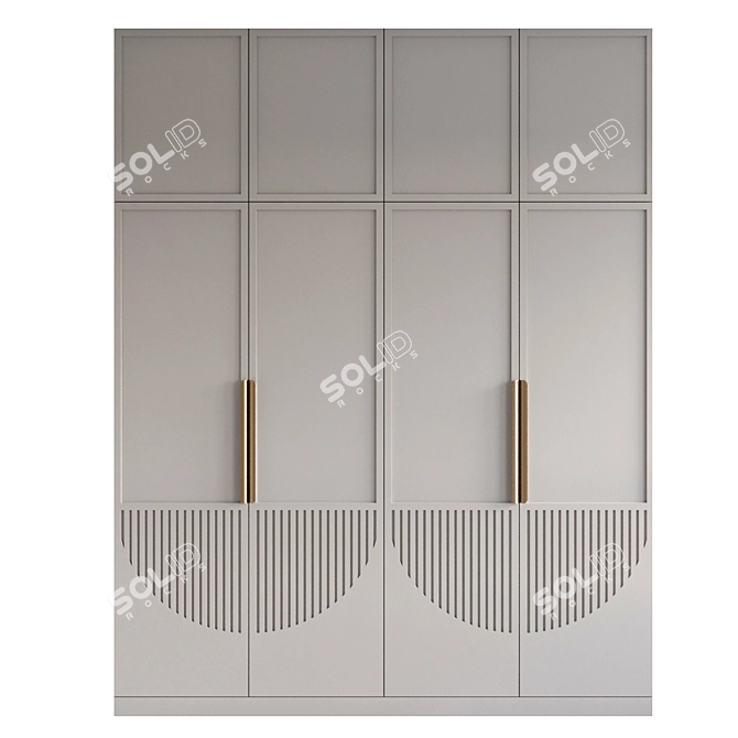 Modern Swing Door Wardrobe 3D model image 2