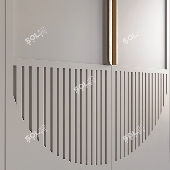 Modern Swing Door Wardrobe 3D model image 3