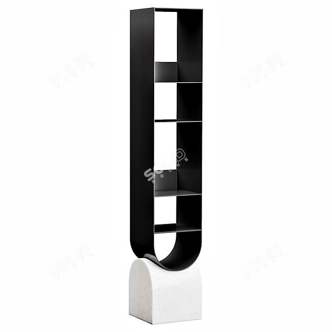 Elegant Modern Vague Bookshelf Display 3D model image 2