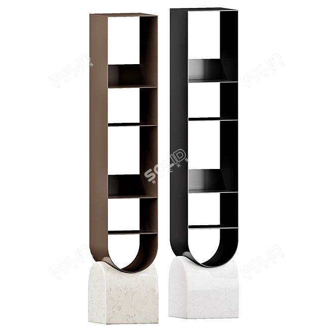 Elegant Modern Vague Bookshelf Display 3D model image 3