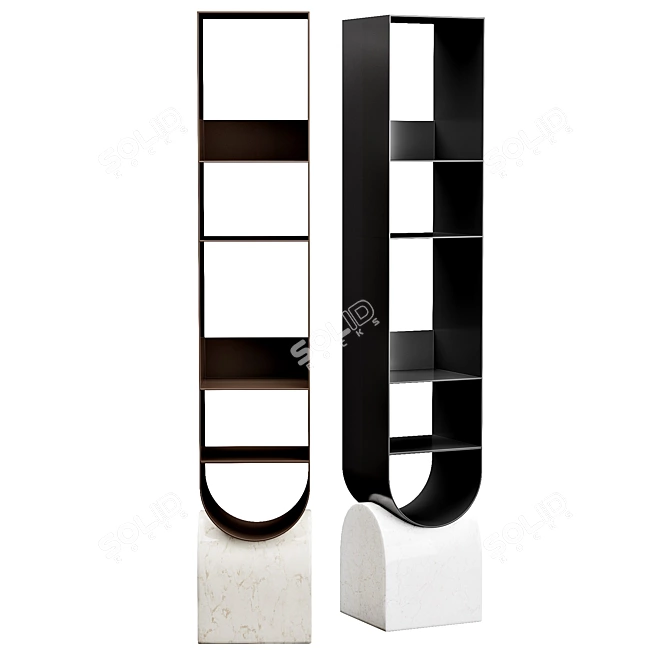 Elegant Modern Vague Bookshelf Display 3D model image 4