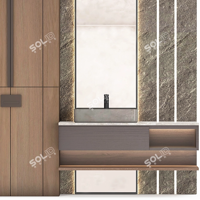 Modern Bathroom Furniture Set 3D 3D model image 3