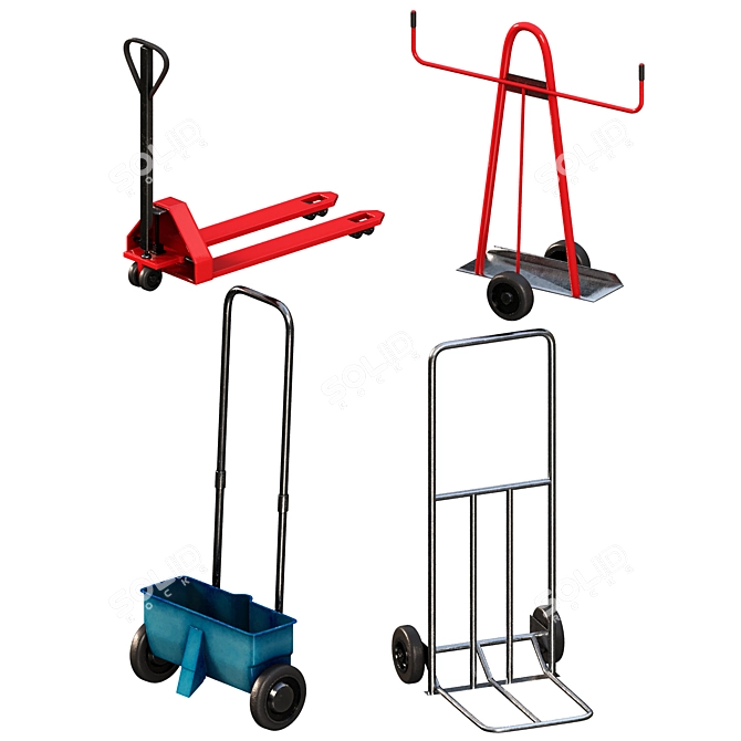 Professional Hand Truck Model Sets 3D model image 1