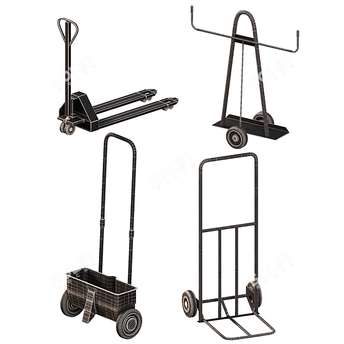 Professional Hand Truck Model Sets 3D model image 10