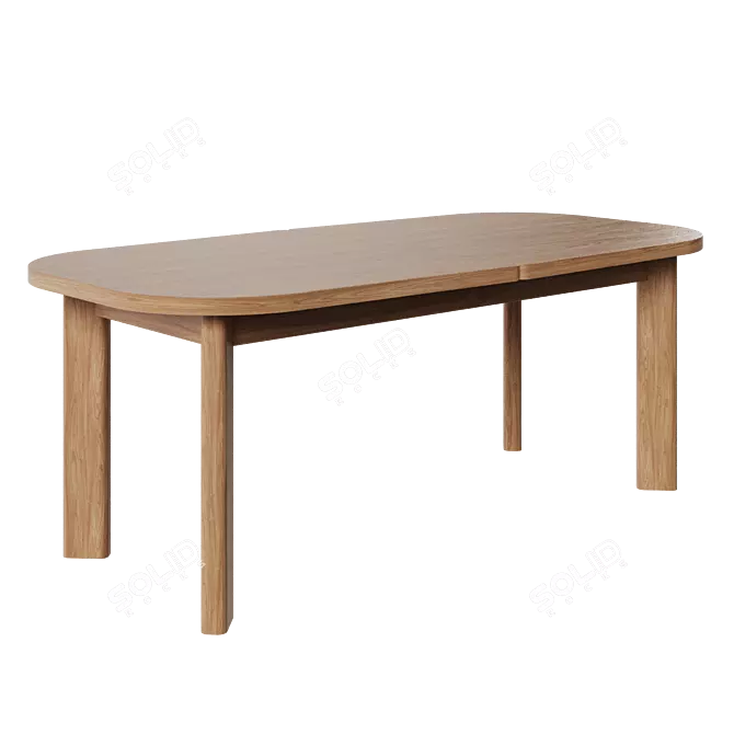 Extendable Oak Dining Table Corona 3D model image 1