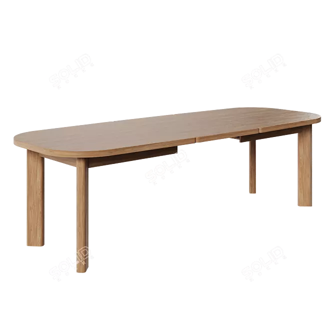 Extendable Oak Dining Table Corona 3D model image 2