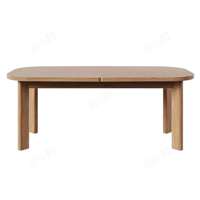 Extendable Oak Dining Table Corona 3D model image 4