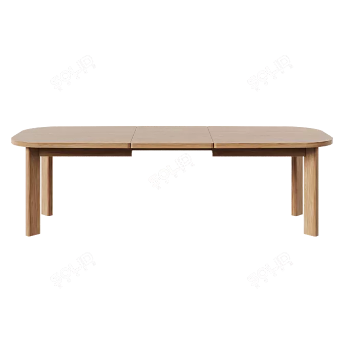 Extendable Oak Dining Table Corona 3D model image 5