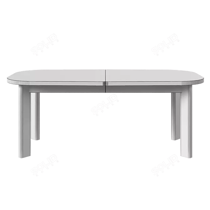 Extendable Oak Dining Table Corona 3D model image 6