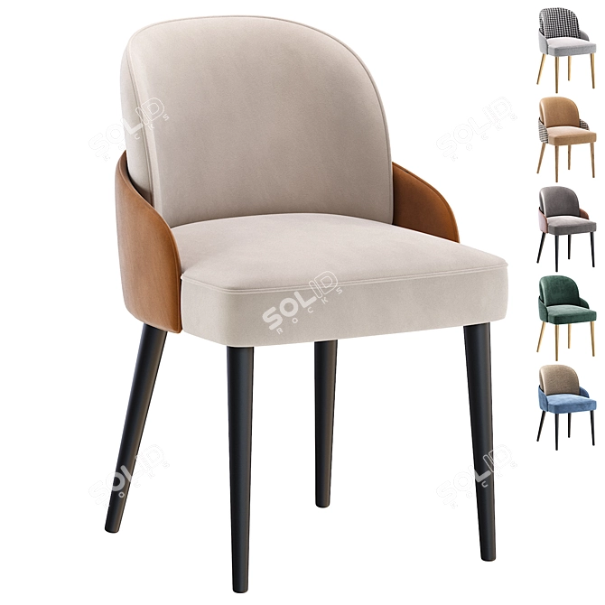  Sleek Modern Chair RUMBEC Design 3D model image 1