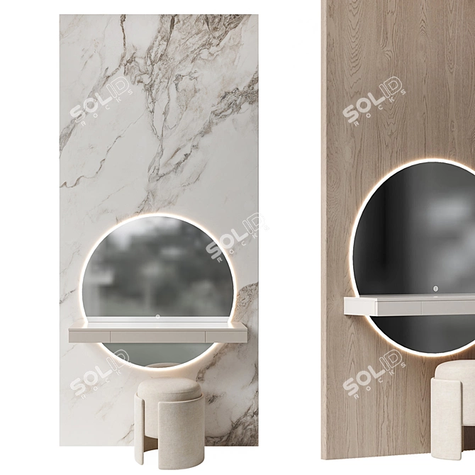 Glamour Vanity Console with Lights 3D model image 7