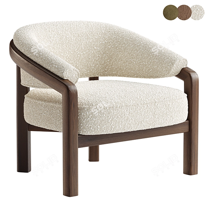 Elegant Marci Chair in Altro Snow 3D model image 1