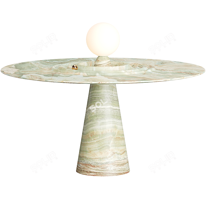 Ethereal Marble Dining Table 3D model image 1